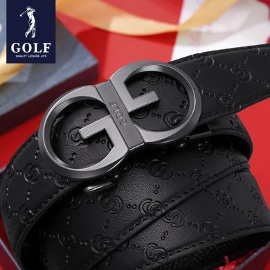 GOLF/高尔夫新款商务休闲男士皮带优雅经典金属牛皮自动扣时尚百搭皮带礼盒 GAM22888