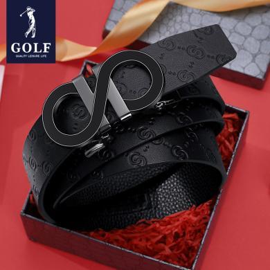 GOLF/高尔夫新款商务男士牛皮皮带自动扣腰带年轻人时尚牛皮裤带礼盒 GAM22918