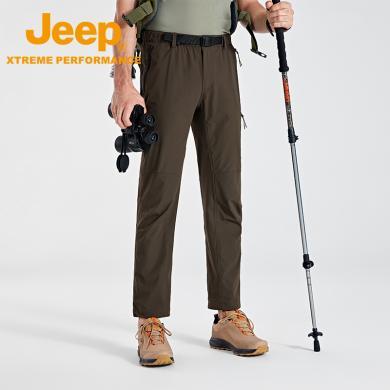 Jeep/吉普凉感透气徒步长裤男士防水弹力舒适运动裤吸湿轻薄速干裤J412073814