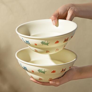 摩登主妇葫芦拉面碗家用可爱卡通米饭碗泡面碗大碗陶瓷汤碗面条碗
