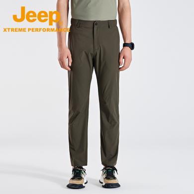 Jeep/吉普防水速干裤男四面弹轻薄透气徒步裤舒适亲肤长裤J412093811