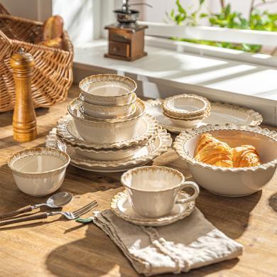 摩登主妇法式陶瓷碗盘餐具套装釉下彩饭碗碟盘子汤碗家用2024新款