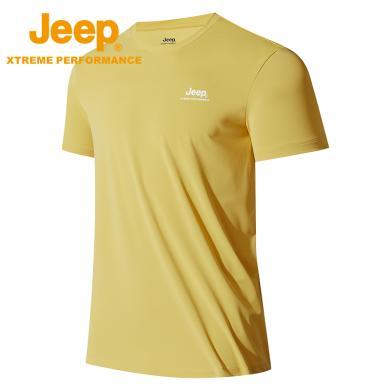 Jeep/吉普冰感短袖男户外透气速干T恤吸湿排汗跑步健身运动衣J222094597