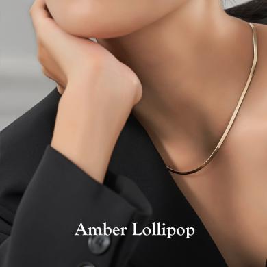 Amber Lollipop安铂洛利天然巴洛克珍珠项链女叠戴蛇骨链 丝路系列ABL2307081093