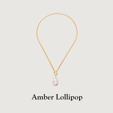 Amber Lollipop安铂洛利巴洛克珍珠项链女s925银颈链轻奢锁骨链ABL2306181074