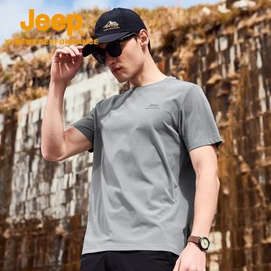 Jeep/吉普新款速干T恤男士户外防晒透气上衣吸湿快干圆领短袖J122094565