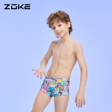 洲克儿童泳衣平角专业游泳训练zoke男童速干比赛防氯青少年泳裤124526853