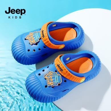 jeep儿童拖鞋包头凉鞋男童女童2024新款沙滩鞋海边防滑外穿洞23SS0573