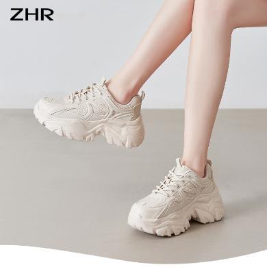 ZHR则则网布透气老爹鞋女夏季厚底增高休闲运动鞋透气百搭小白鞋爆款G669