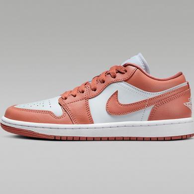耐克女鞋Nike Jordan 1 AJ1 白红橙粉 低帮复古篮球鞋DC0774-080