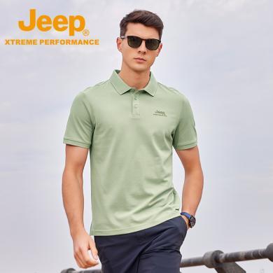 Jeep/吉普户外防水吸湿速干T恤男时尚耐穿短袖运动POLO衫J422099981