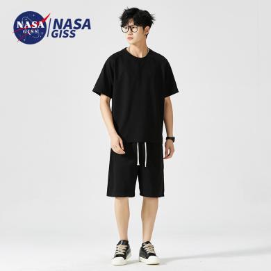 NASAGISS 男套装男士夏季套装短袖体恤T恤短裤一整套两件套夏季休闲运动套装*CCC*CH&8302C