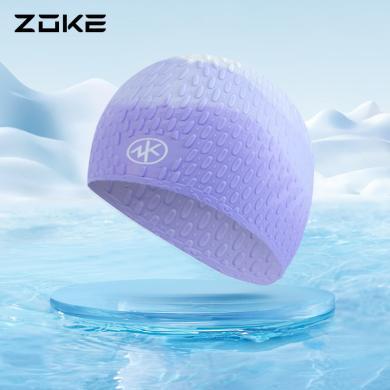 洲克硅胶泳帽加大不勒头防水护发护耳zoke游泳训练女士长发专用帽624503211