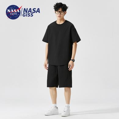 NASAGISS 男套装男士夏季套装短袖体恤T恤短裤一整套两件套夏季休闲运动套装*CCC*CH&8506