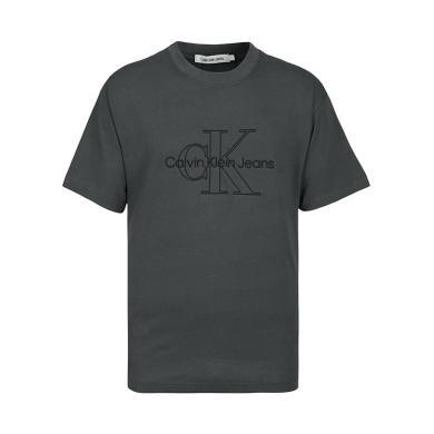 【支持购物卡】Calvin Klein 卡尔文.克莱恩CK 男士深灰色印花休闲圆领T恤 香港直邮