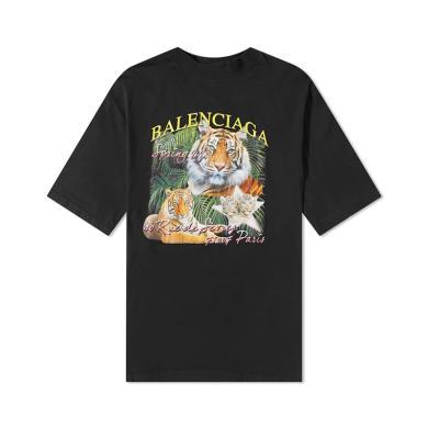 【支持购物卡】Balenciaga 巴黎世家男士圆领棉质舒适透气T恤胸前老虎图案香港直邮