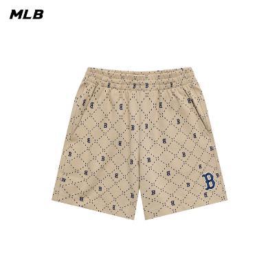 【预售2-3天】MLB男女同款夏季新款NY菱格连线老花休闲短款五分裤男女3LSPM0133