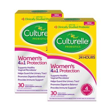 【支持购物卡】【2盒】美国Culturelle康萃乐 女性健康益生菌胶囊30粒/盒 平衡私处护理