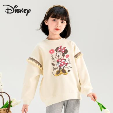 迪士尼女童卫衣春秋款2024新款儿童女孩春装大童洋气时髦春款上衣