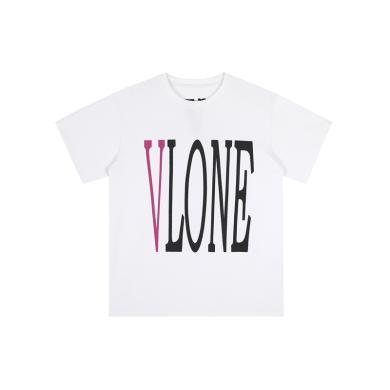 VLONE美国潮牌夏季短袖T恤背后V大logo男女同款宽松圆领男女上衣QG-V22