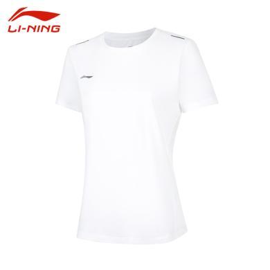 李宁(LI-NING)速干透气圆领跑步系列健身训练女士休闲运动短袖T恤