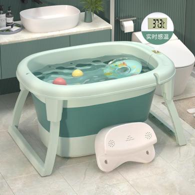 婧麒婴儿洗澡盆宝宝浴盆幼儿坐躺折叠大号浴桶家用新生儿童用品Jyp120527