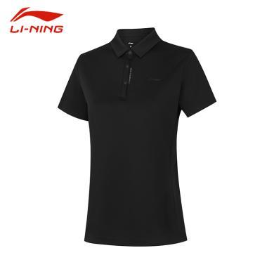 李宁(LI-NING)24夏季新款舒适透气休闲时尚跑步健身女士运动短袖POLO衫