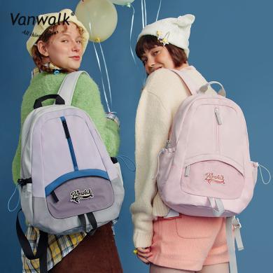 VANWALK出走新款女包包学生休闲双肩包电脑背包高中生书包女V2757