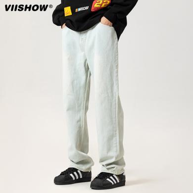 VIISHOW宽松直筒牛仔裤男春夏季cleanfit美式复古休闲阔腿裤潮流 NC80219233