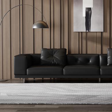 迪兰意式极简沙发真皮沙发现代简约客厅直排沙发黑色复古头层牛皮沙发