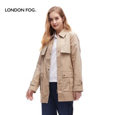 LONDON FOG（伦敦雾）女士时尚通勤收腰夹克英伦休闲中款风衣外套LS21WJ006W