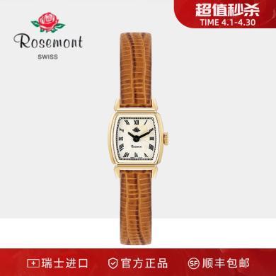 【超值秒杀】Rosemont瑞士腕表复古简约罗马经典小巧精致真皮玫瑰手表 送运费险 支持购物卡