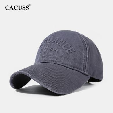 CACUSS/卡古斯春夏季新款棒球帽女美式复古男士鸭舌帽百搭大头围运动帽 BQ240816
