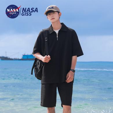 NASAGISS 男套装男士夏季套装短袖体恤T恤短裤一整套两件套夏季休闲运动套装*CCC*NOT&TZ10