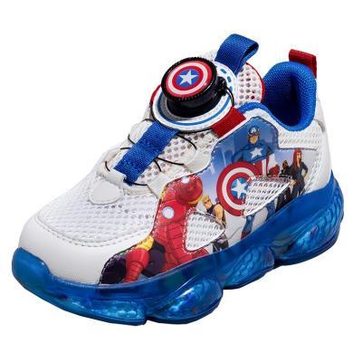 迪士尼 美国队长夏季新款旋钮扣单网透气儿童跑步鞋男女童运动鞋ZY23-006