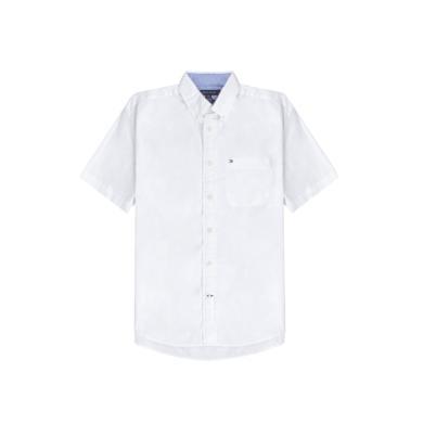 【支持购物卡】TOMMY HILFIGER 男士短袖衬衫 白色 7876018-100