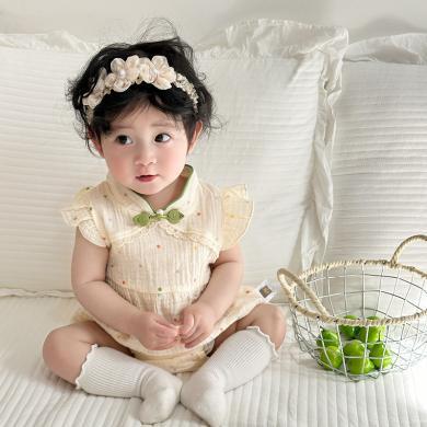Peninsula Baby包屁衣夏季婴儿衣服短袖婴儿连体衣中国风女宝宝衣服中式婴儿夏装