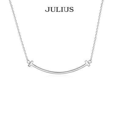 Julius/聚利时银饰女款微笑项链925银轻奢小众锁骨链节日礼物JSP-0004