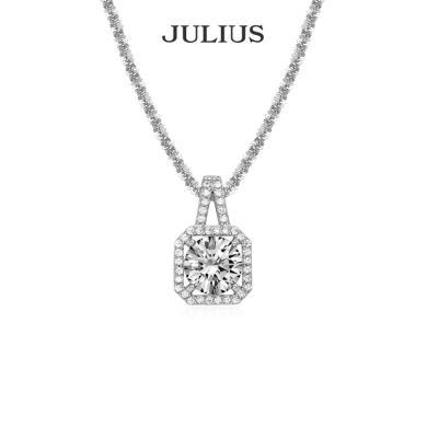 Julius/聚利时银饰1克拉莫桑石小众轻奢气质锁骨链女节日礼物JSP-0019
