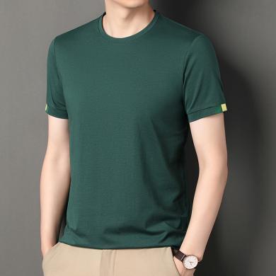 帝坤夏季男士时尚休闲圆领纯色速干T恤短袖307AC1