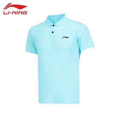 李宁(LI-NING)健身系列翻领舒适透气训练跑步男士运动短袖polo衫