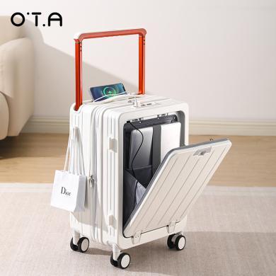 OTA2024新款前置开盖行李箱女20寸小型登机轻便宽拉杆旅行箱子24  7688