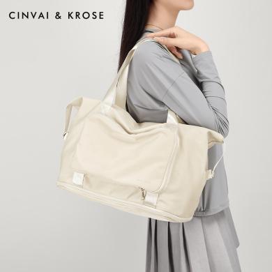 CinvaiKrose 官网旗舰店手提旅行包女士可折叠大容量短途行李包轻便健身收纳包