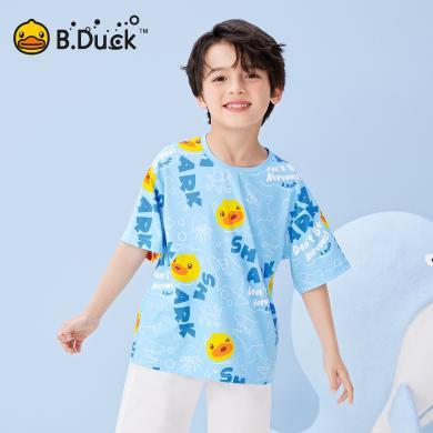 bduck小黄鸭童装男童短袖儿童T恤男2024夏季新款凉感透气半袖上衣包邮BF2501023