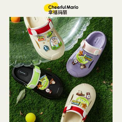 幸福玛丽迪士尼儿童夏款鞋夏男女童包头凉鞋中小童亲子沙滩洞洞鞋WX9097-1童