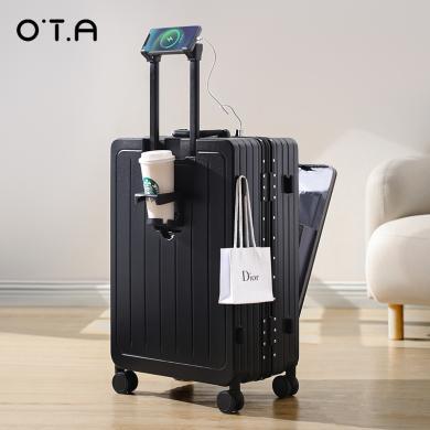 OTA2024新款前开盖行李箱女拉杆箱20寸24寸小型多功能登机旅行箱子男女