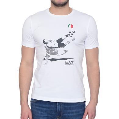 【支持购物卡】Emporio Armani/阿玛尼男士印花白色棉质T恤香港直邮