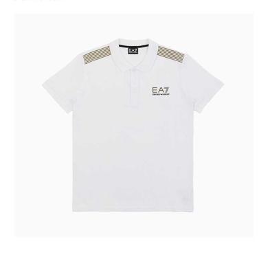 【支持购物卡】Emporio Armani/阿玛尼男士Polo领白色休闲棉质T恤 香港直邮