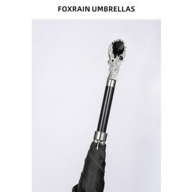 foxrain雨狐复古贵族宝石黑魔法长柄伞英伦高级感直杆权杖雨伞大