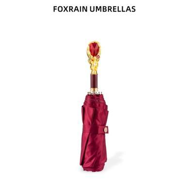 foxrain雨狐复古英式雨伞女折叠权杖贵族伞高级感防晒两用高端定制